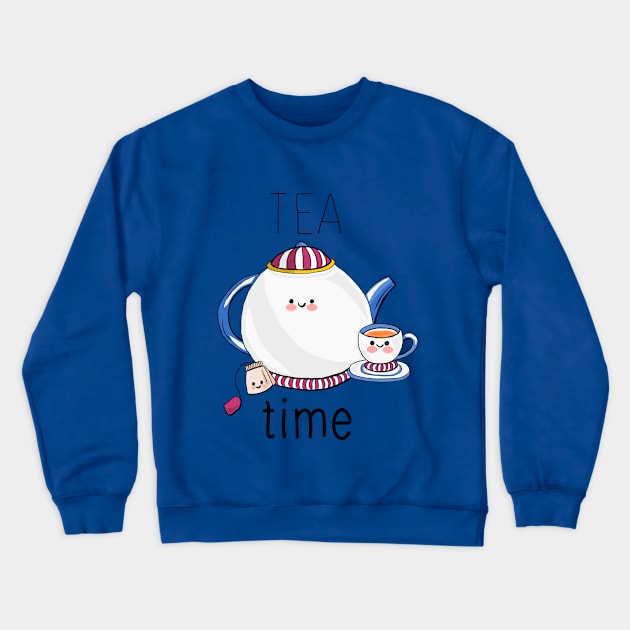 Cute Food - Tea Time Crewneck Sweatshirt by ThaisMelo